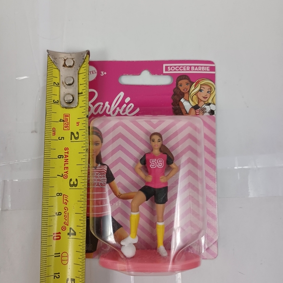 🔥4/$20 Barbie Mini Figure Cake Topper NEW -Barbie Sport Soccer Barbie Doll - Picture 7 of 9